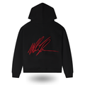 Mike Tyson Black hoodie with a red and white logo on a white background