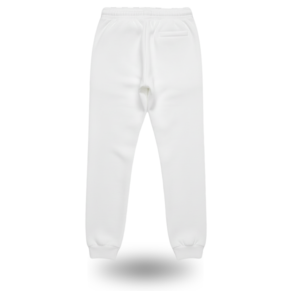 White sweatpants on a white background